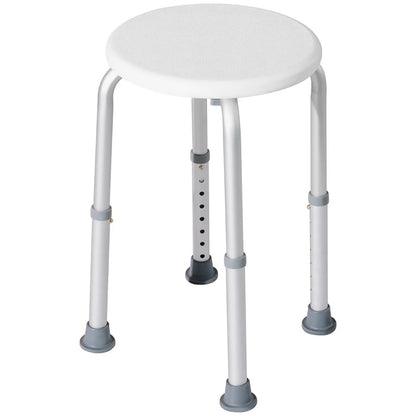 Shower chair stool with non-slip feet for safety