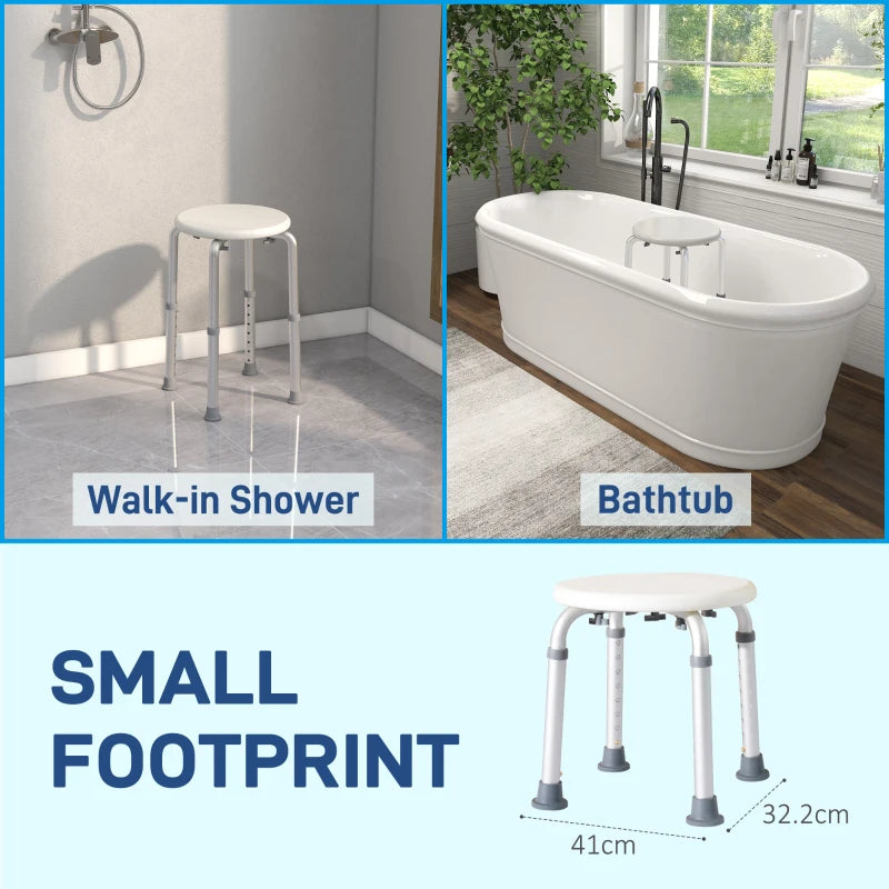 Shower chair stool with safety feet for disabled