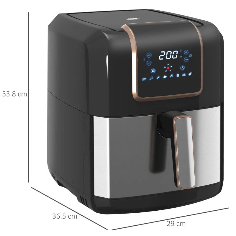 Single Basket Air Fryer Black & Gold Tone

