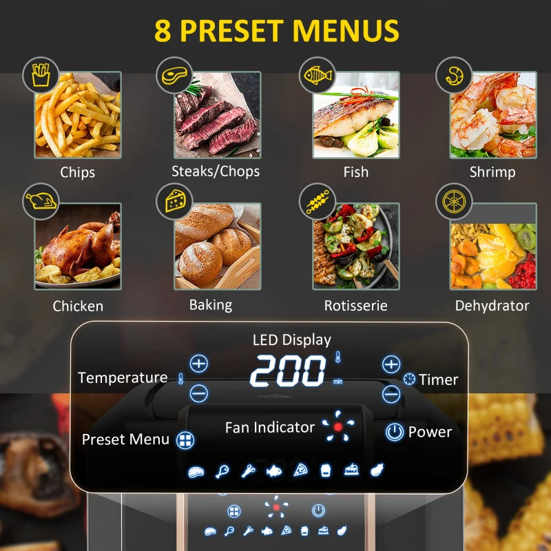 Single Basket Air Fryer With Adjustable Temperature