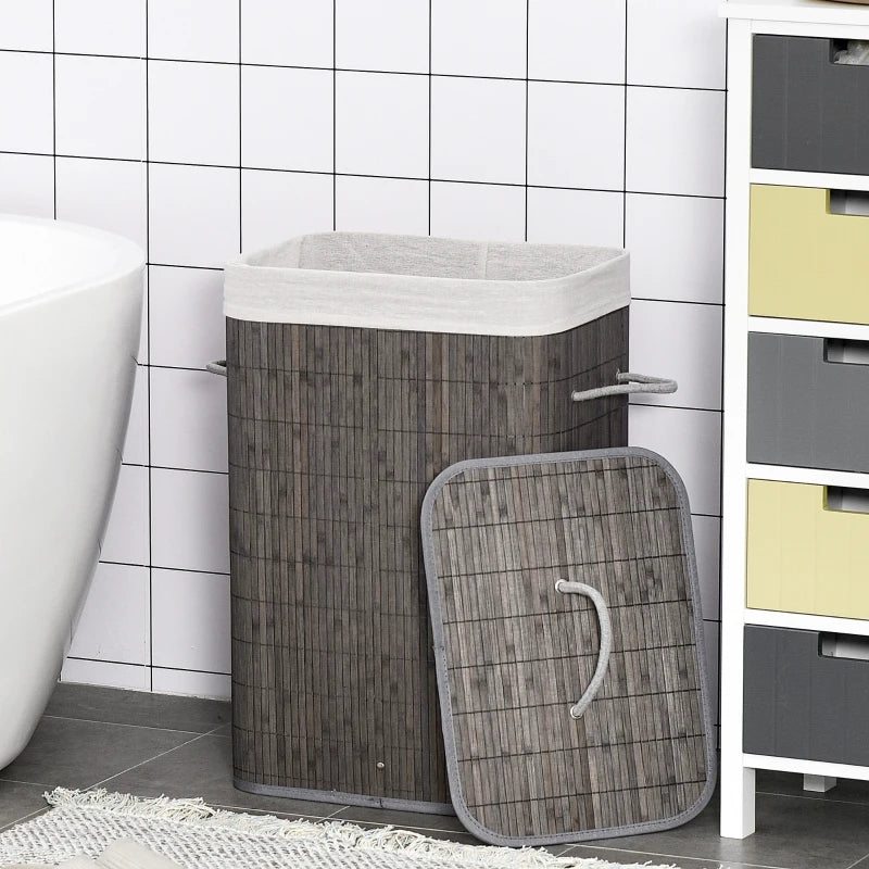 Small laundry hamper with lid, space-saving
