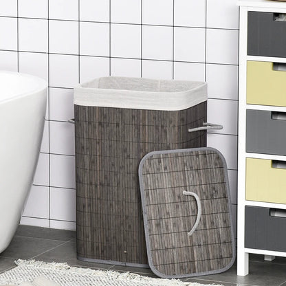 Small laundry hamper with lid, space-saving