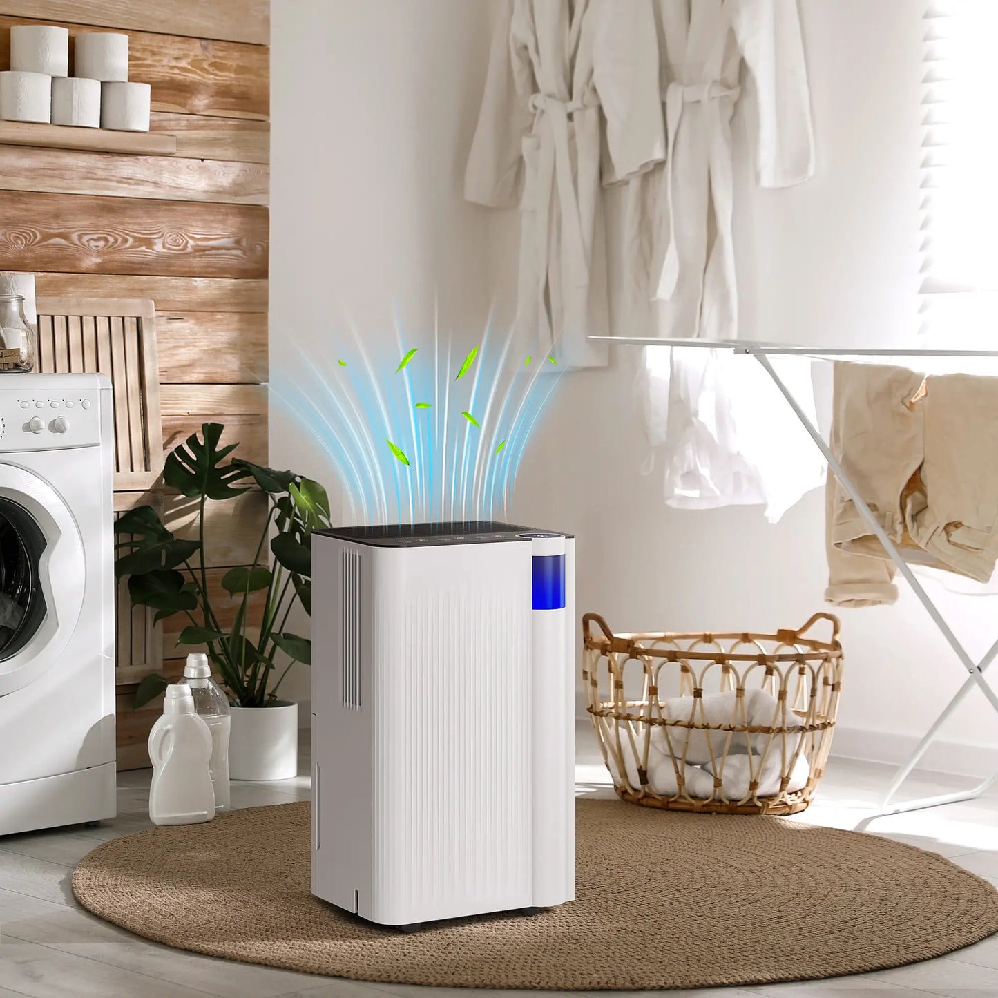 HOMCOM 12L/Day Modern Dehumidifier with Filter - White