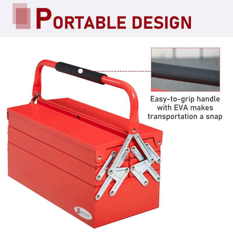 Steel cantilever tool box with secure locks