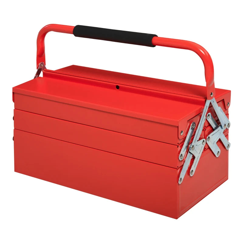 Strong steel tool box for secure tool storage