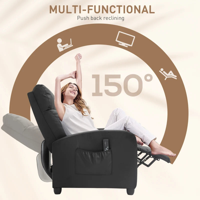 Stylish faux leather reclining massage chair