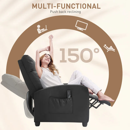 Stylish faux leather reclining massage chair