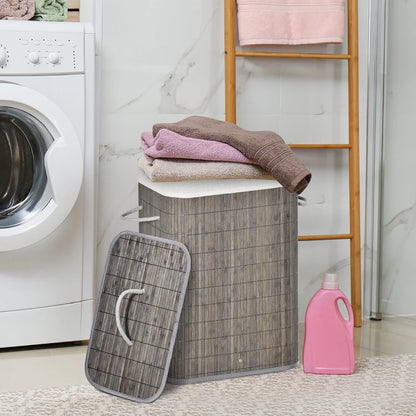 Stylish laundry hamper with secure flip lid