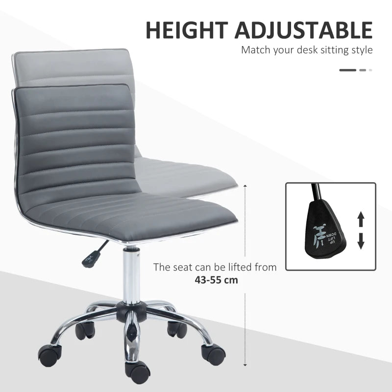 Swivel Chair with Armless Mid-Back 