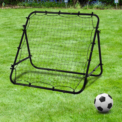 HOMCOM Adjustable Rebounder Net Kickback Target Goal for Teens Adults Training, Black