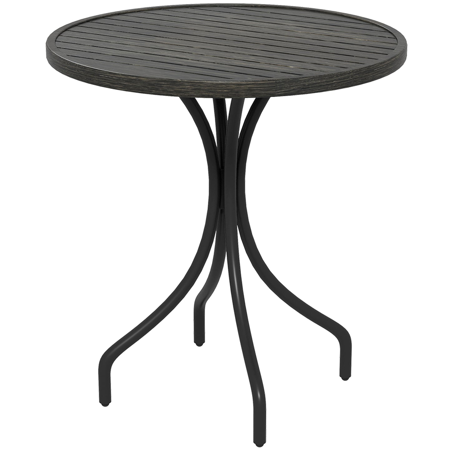 Outsunny Φ66cm Galvanised Steel Outdoor Round Garden Table - Grey