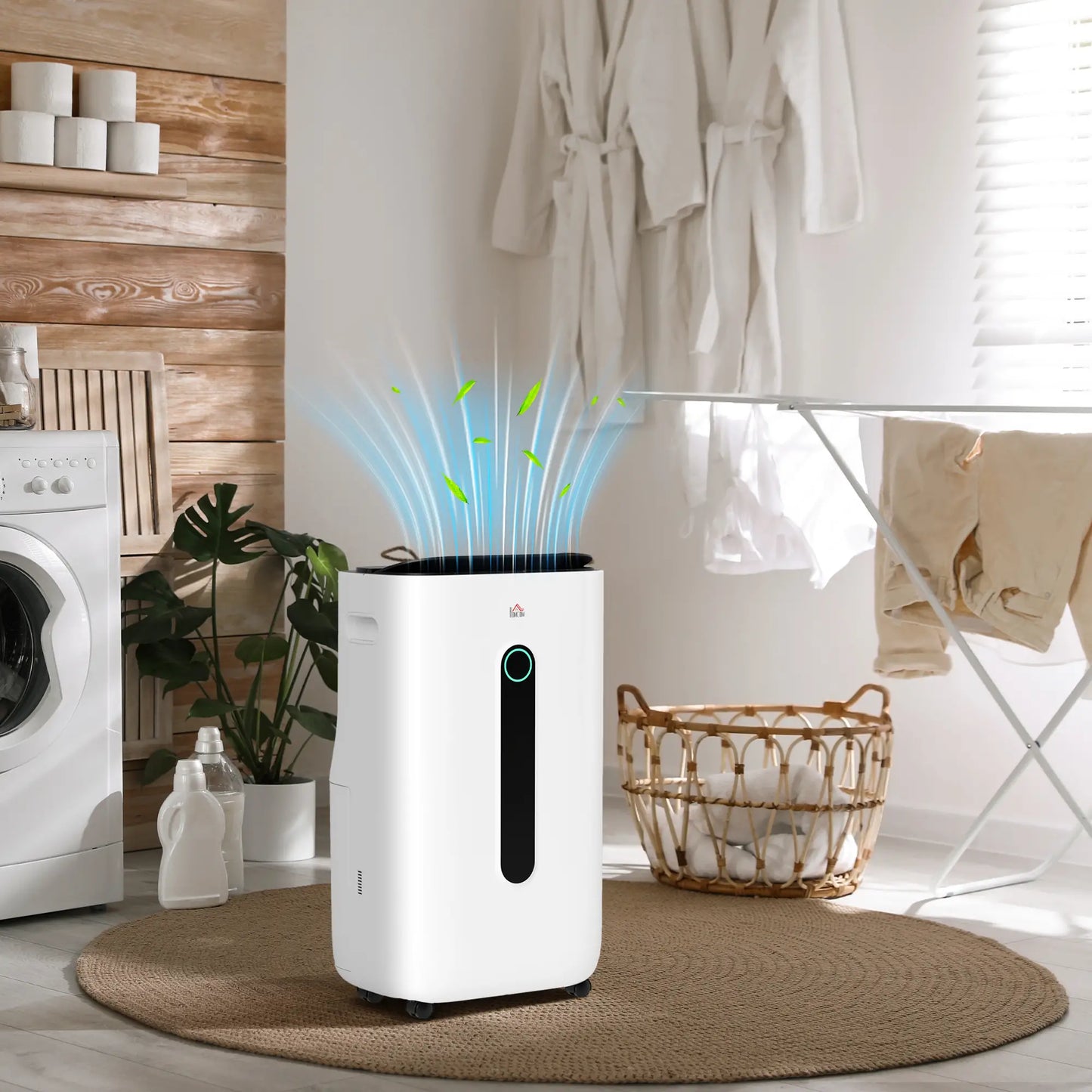 HOMCOM 6500mL Portable Dehumidifier with Air Purifier Filter, 24H Timer, 4 Modes for Home Laundry Basement