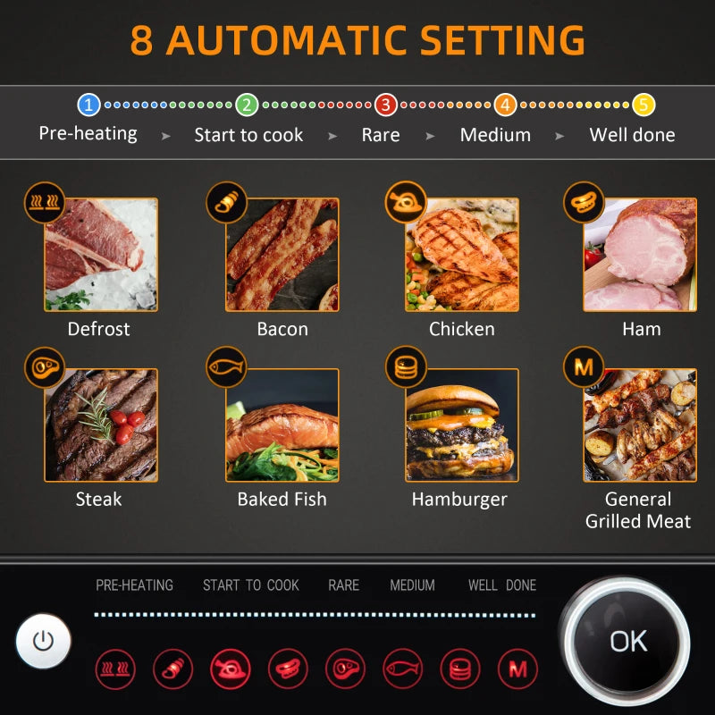 Tabletop electric grill for indoor BBQ grilling