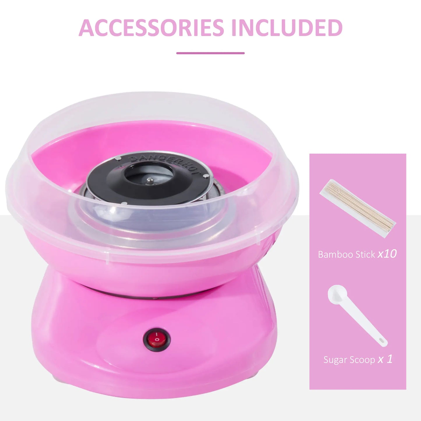 HOMCOM Candy Floss Machine Electric Cotton Candy Maker Gadgetry 450W - Pink