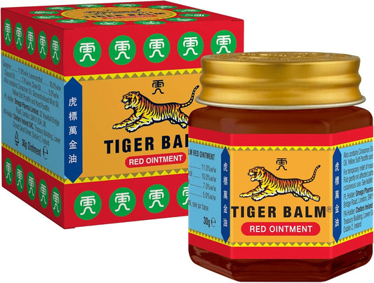 Tiger Balm Red Ointment, Effective Herbal Pain Relief for Muscle & Back Pain, 30g