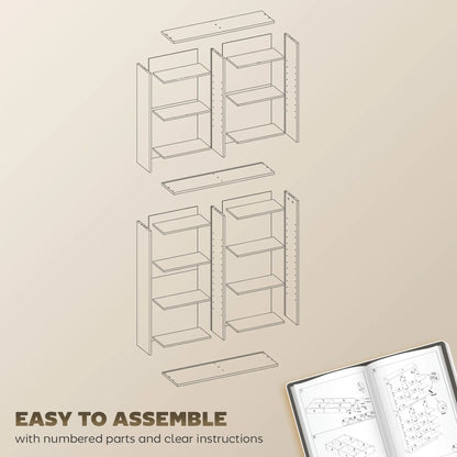 HOMCOM 640 CD Storage Tower, Bookcases & Shelves - Nature Wood Finish