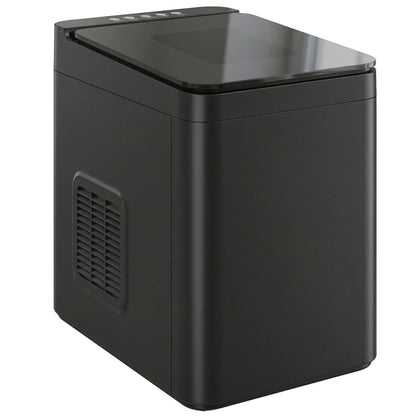 HOMCOM Countertop Ice Maker Machine Self-Cleaning Compact Ice Machine with Ice Scoop & Basket, Black
