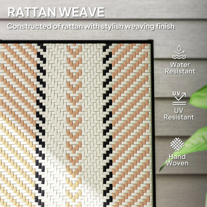 Outsunny Rattan Reclining Garden Chairs, Foldable - Orange