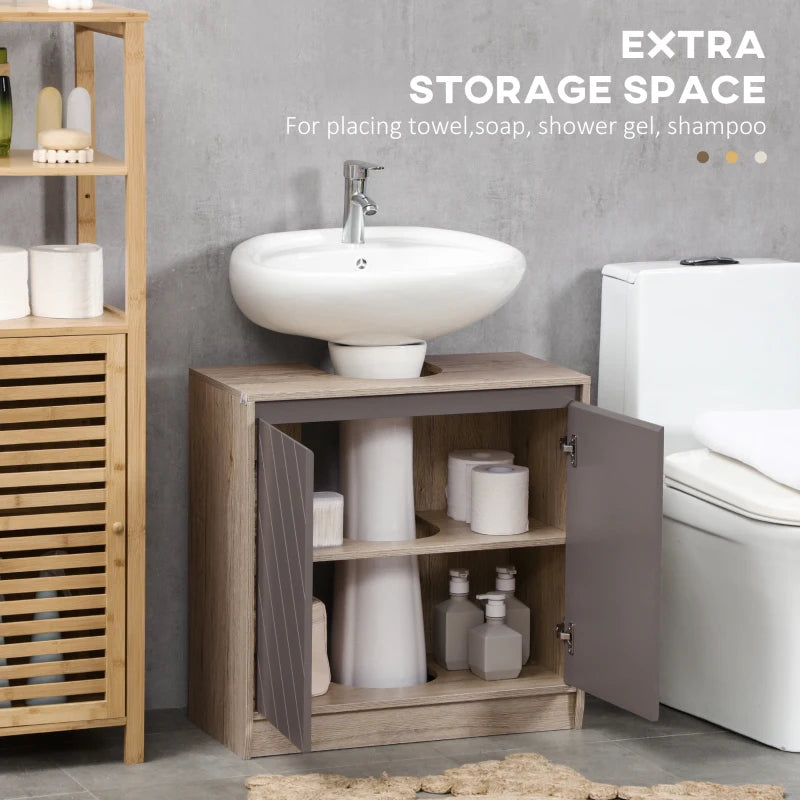 Under Sink Bathroom Storage Cabinet Floor Standing Cupboard Adjustable Shelf