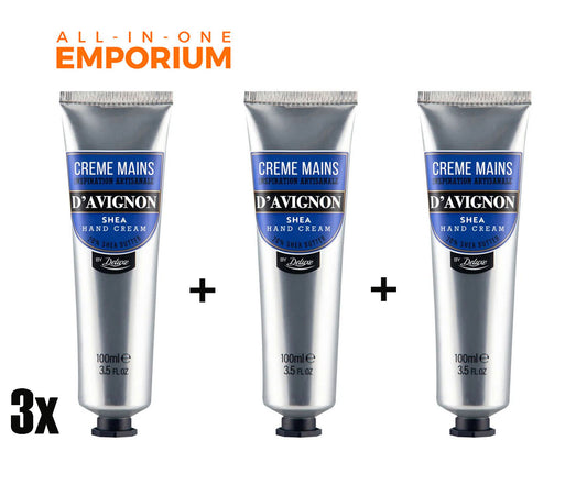 Deluxe Creme D'Avignon Moisturizing Hand Cream 20% Shea Butter 3 x 100ml