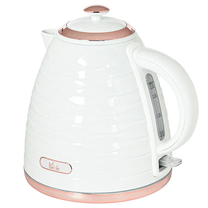 HOMCOM Kitchen 3kW Rapid Fast Boil Honeycomb Kettle - Cream