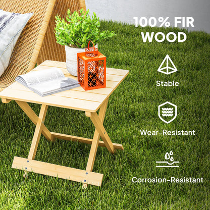 Outsunny Garden Furniture Wooden Foldable Outdoor Coffee Table