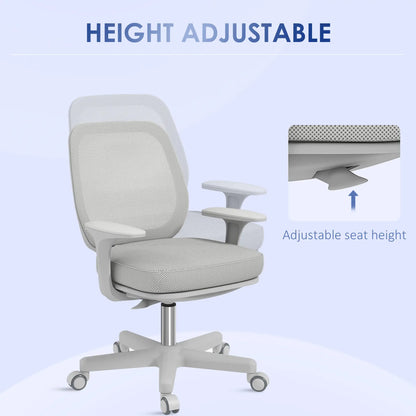 Vinsetto Mesh Back Office Chair with Swivel Seat & Adjustable Height - Grey