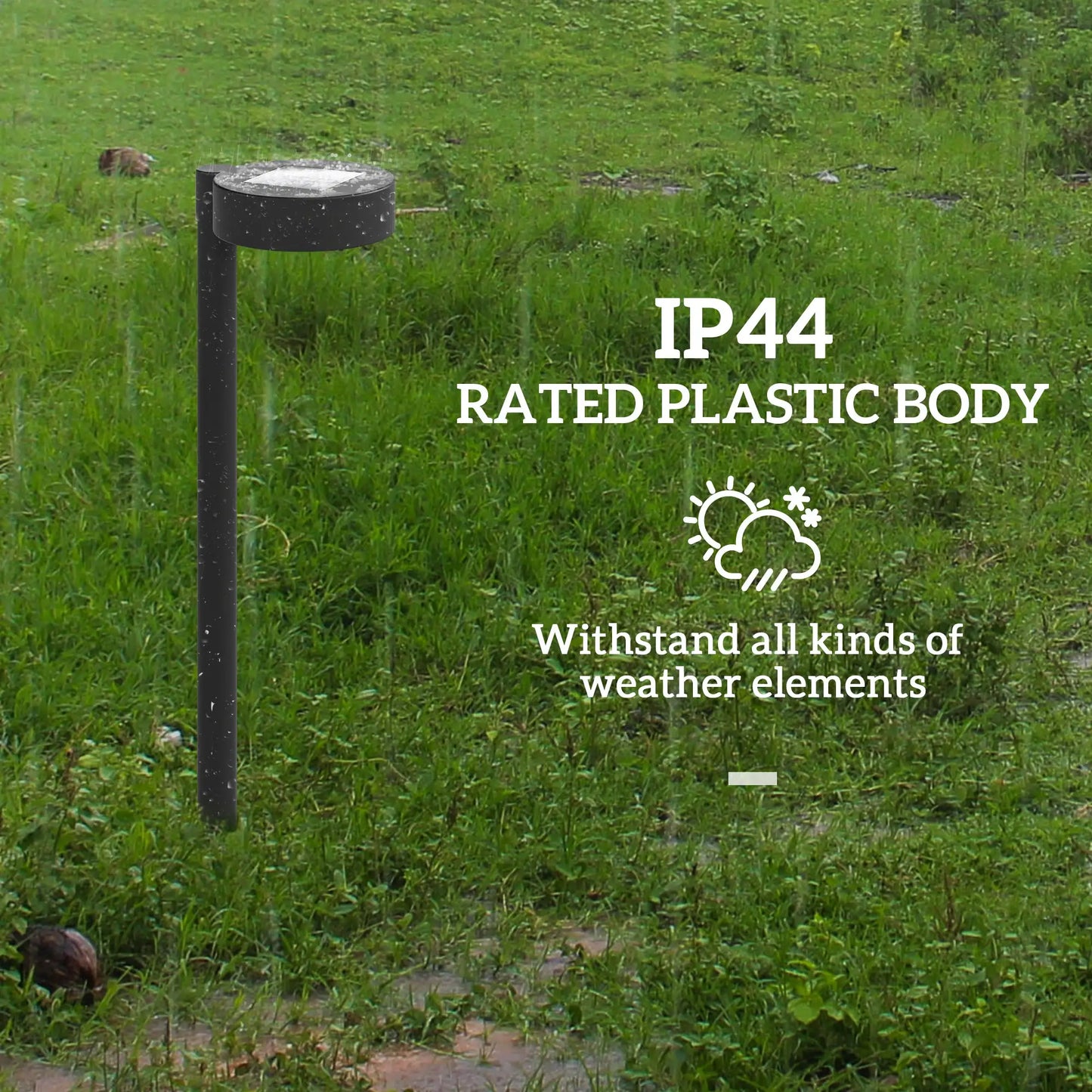 Outsunny Solar Lights Outdoor Garden Stake 8 Pack Pathway Lighting with Auto On/Off LED, IP44 Waterproof, Plastic