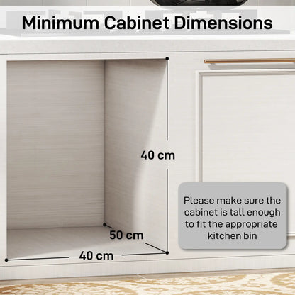 HOMCOM Pull Out Bin, Under Sink Bin - 2 x 15L Removable Compartments for 400mm Cabinets, Light Grey