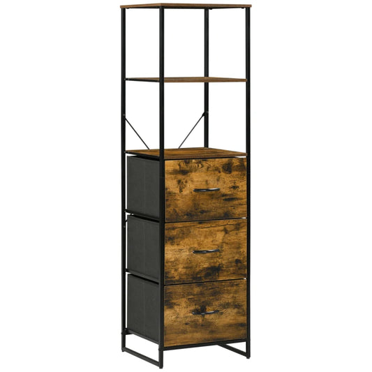 Vintage storage cabinet with rustic wooden finish.
