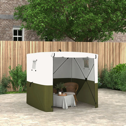 Outsunny 2 x 2m Pop-Up Gazebo, with Accessories for Garden & Outdoor - Green, White