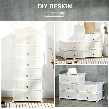 HOMCOM Six Cube Boxes Modular Storage Unit - White