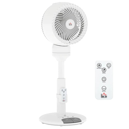 HOMCOM 9'' Air Circulator Fan 3 Speed, 70° Oscillation 90° Vertical Tilt, Height Adjustable, Remote Controller, for Living Room, Office