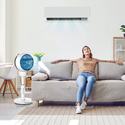 HOMCOM 9'' Air Circulator Fan 3 Speed 3 Mode, 70° Oscillation 90° Vertical Tilt, Height Adjustable, Remote Controller