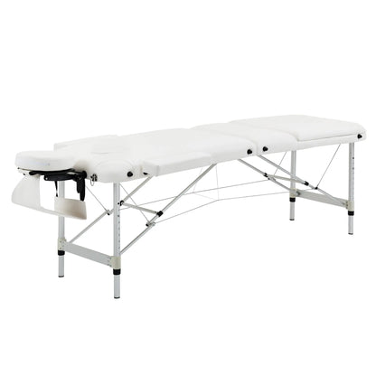 HOMCOM Foldable Massage & Relaxation Table Professional Salon SPA Facial Couch Bed White