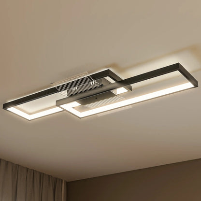 HOMCOM Modern Dimmable LED Ceiling Light with Wall Switch & Remote Control, Flush Mount Lamp, Black