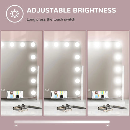 HOMCOM 14 LED Bulb Tabletop Makeup Mirror, with Adjustable Settings