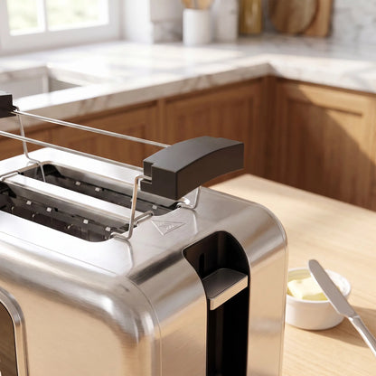 HOMCOM 2 Slice Smart Toaster with Touch Screen, LED Countdown & Warming Rack, Memory Function