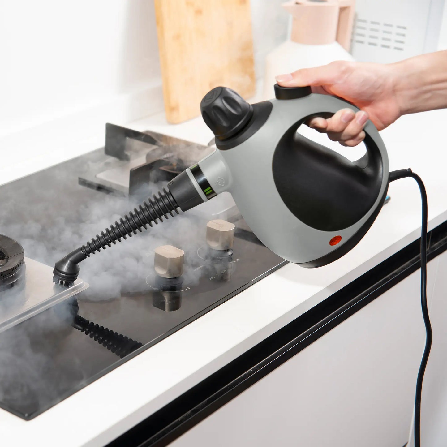 HOMCOM Handheld Steam Cleaner for Chemical Free Cleaning, Portable Multi-Purpose Steamer with 9 Pcs Accessory