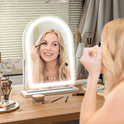 HOMCOM 43 x 59cm LED Vanity Mirror with Adjustable Colour - White