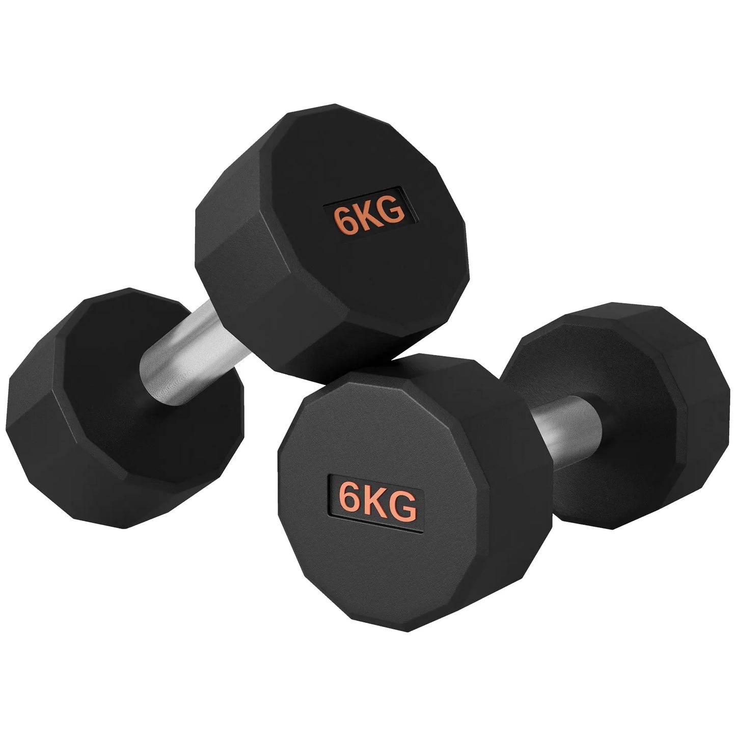 SPORTNOW Dumbbells Weights Set with 12-Sided Shape and Non-Slip Grip for Home Gym Workout, 2 x 6kg