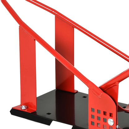 HOMCOM Motorcycle Wheel Chock 8-15.5 cm Metal Motorbike Holder Pre-Drilled Holes For Truck and Trailer
