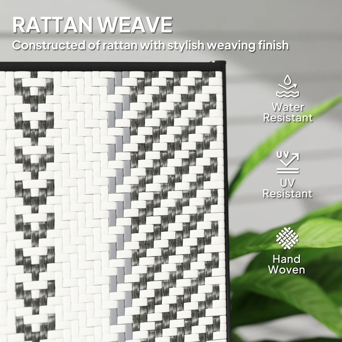 Outsunny Set of Two Foldable Rattan Reclining Garden Chairs - Grey