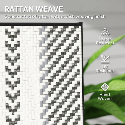 Outsunny Set of Two Foldable Rattan Reclining Garden Chairs - Grey