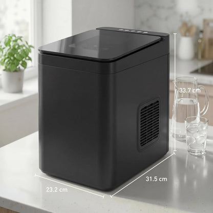 HOMCOM Countertop Ice Maker Machine Self-Cleaning Compact Ice Machine with Ice Scoop & Basket, Black