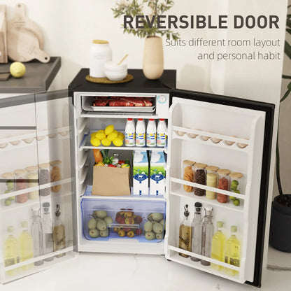 HOMCOM 91L Freestanding Kitchen Under-Counter Fridge with Lock - Black