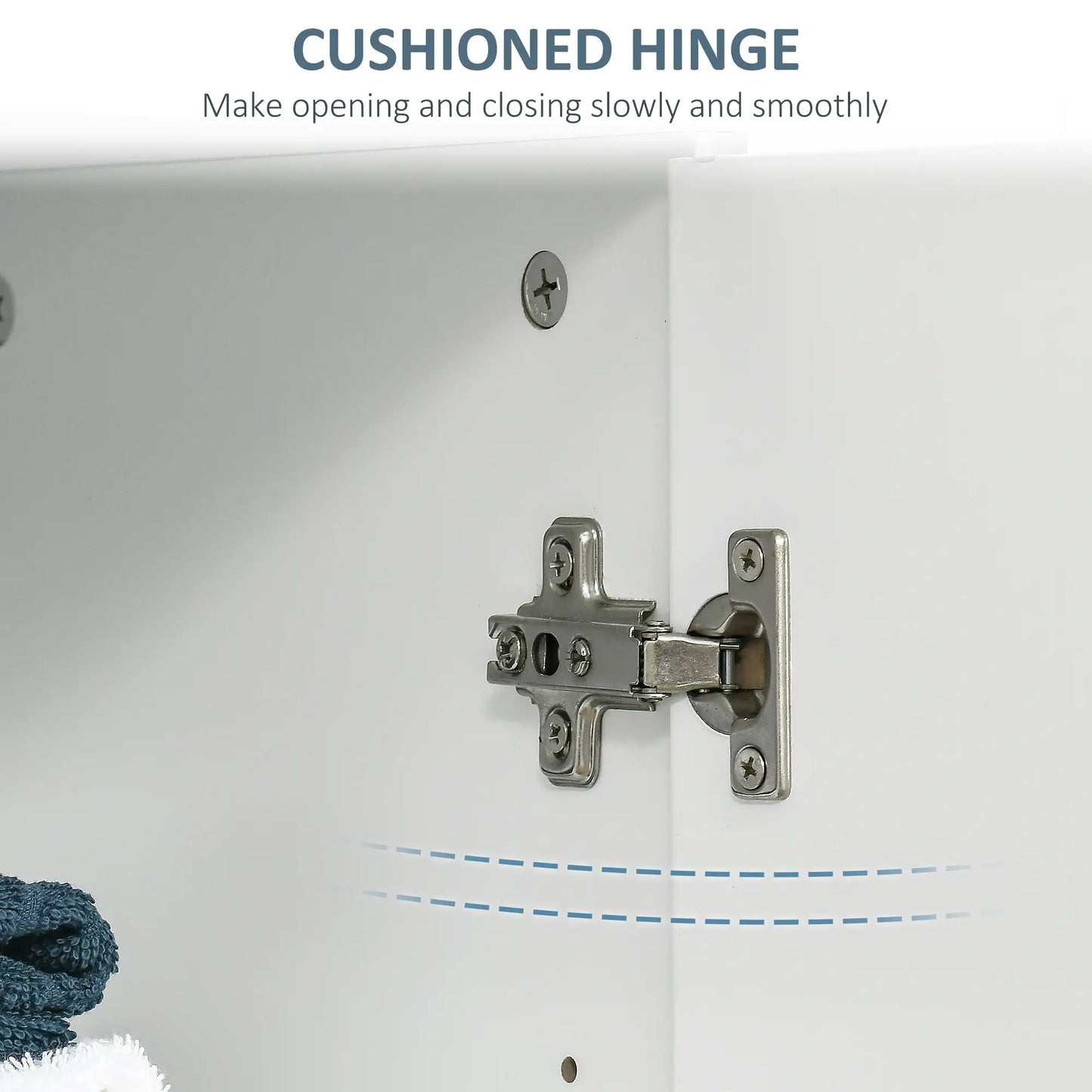 kleankin Bathroom Floor Cabinet, Free Standing Linen Cabinet, Storage Cupboard with 3 Tier Shelves, White