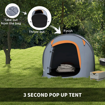 Outsunny Two-Man Pop-Up Dome Camping Tent, with Accessories, Water-Resistant - Grey