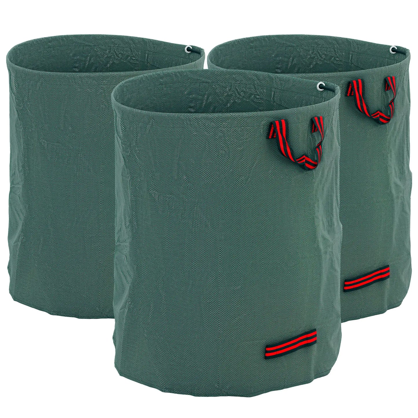 Outsunny Garden Waste Bags, 300L x 3 Heavy Duty, Foldable and Reusable Waste Sacks with Handles for Loading Leaf, Green