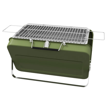 Outsunny Metal Charcoal Barbecue Grill Portable Foldable BBQ Grill - Green